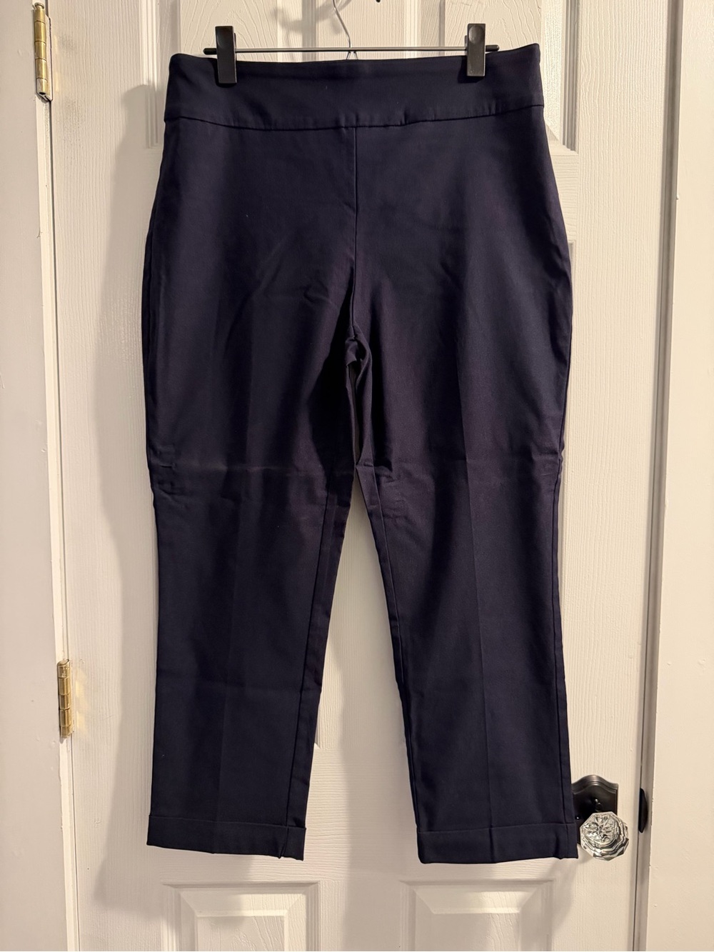 Tribal Navy Pull-On Ankle Crop Pants